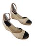 Tory Burch 100% Canvas Tan Black Sandals Size 9 1/2 - photo 1
