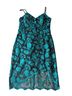 Guess 100% Polyester Floral Black Teal Cocktail Dress Size 14 - photo 2