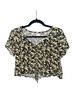 SO Floral Black Yellow Green Purple Short Sleeve Blouse Size S - photo 1