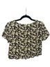 SO Floral Black Yellow Green Purple Short Sleeve Blouse Size S - photo 2