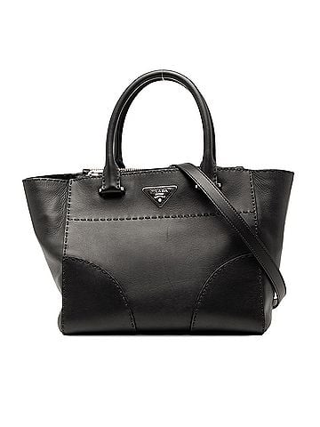 Prada Small City Calf Stitched Twin Pocket Satchel (view 1)