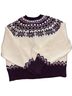 AE77 Fair Isle White Purple Pullover Sweater Size S - photo 2