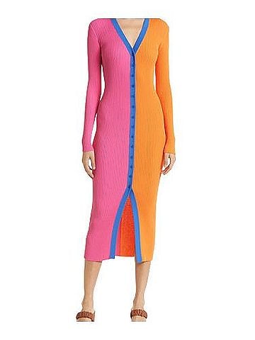 STAUD Shoko Colorblock Midi Casual Dress (view 1)