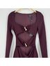White Fox Solid Burgundy Cocktail Dress Size S - photo 5