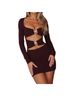 White Fox Solid Burgundy Cocktail Dress Size S - photo 1