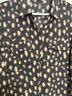 Gerard Darel 100% Silk Animal Print Black Gold Gray Blouse Size 6 - photo 5