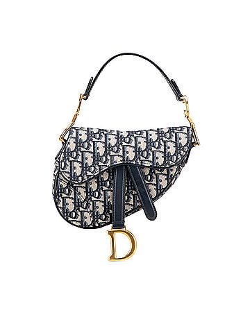 Dior Mini Oblique Canvas Saddle Bag (view 1)