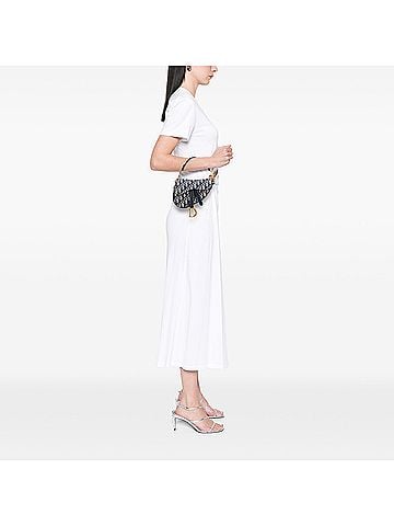 Dior Mini Oblique Canvas Saddle Bag (view 2)
