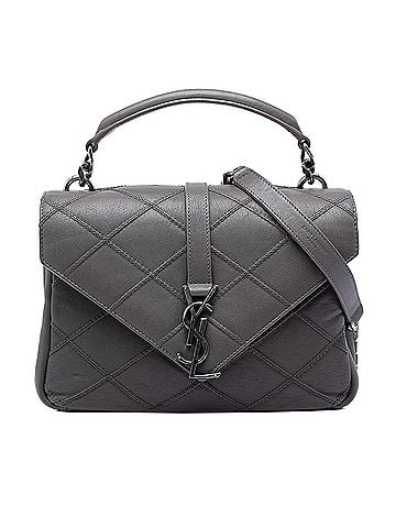 Saint Laurent Medium Quilted Diamond Calfskin Monogram College Satchel (view 1)