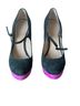 Vince Camuto 100% Suede Color Block Black Pink Heels Size 9 1/2 - photo 1