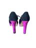 Vince Camuto 100% Suede Color Block Black Pink Heels Size 9 1/2 - photo 2