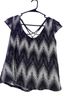 Stoosh Print Black White Short Sleeve Blouse Size M - photo 2