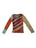 Save The Queen Stripes Multi Color Long Sleeve Blouse Size L - photo 2