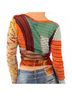 Save The Queen Stripes Multi Color Long Sleeve Blouse Size L - photo 4
