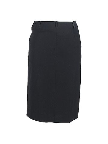 Gucci  Gucci Knee-Length Pencil Skirt with Belt Loops in Black Wool (view 1)