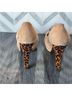 Stuart Weitzman 100% Suede Leopard Print Tan Heels Size 9 - photo 5
