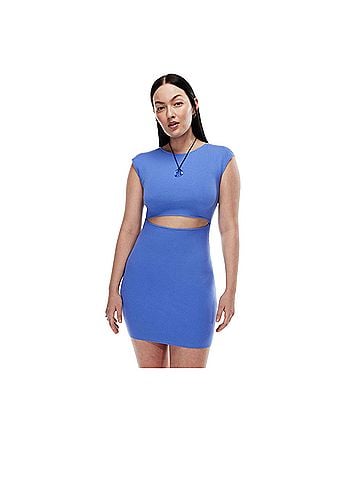 Wilfred Free Knit Cutout Mini Dress-Periwinkle Blue (view 1)