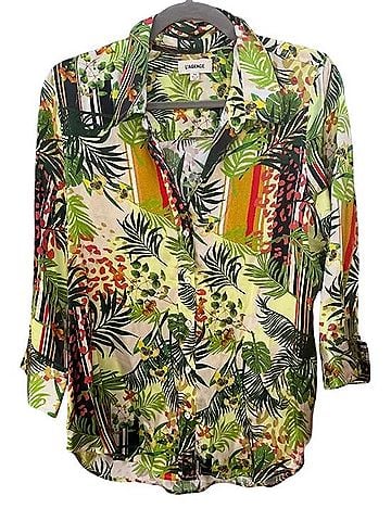 L'Agence x Bert Stern Silk Tropical Blouse Short Sleeve T-Shirt (view 1)