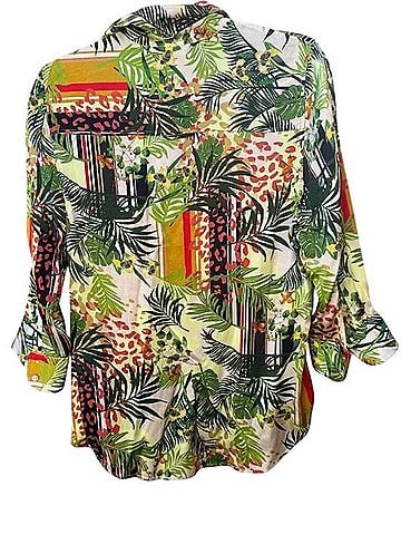 L'Agence x Bert Stern Silk Tropical Blouse Short Sleeve T-Shirt (view 2)