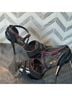 L.A.M.B. 100% Leather Black Red Heels Size 10 - photo 4