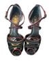L.A.M.B. 100% Leather Black Red Heels Size 10 - photo 1