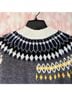 DNA Fair Isle Gray White Yellow Black Blue Pullover Sweater Size S - photo 7