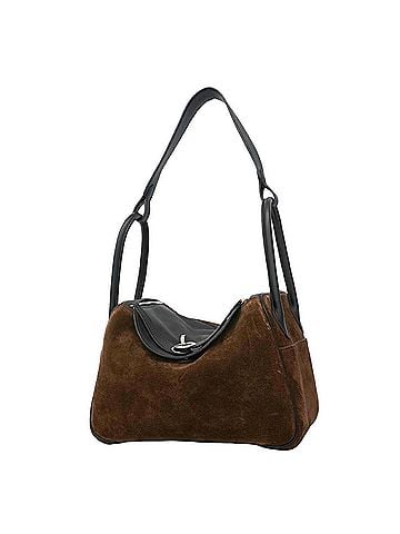 Hermès Hermes Lindy 26 Swift Doblis handbag, black, marron foncé, ?R stamp, 2-way bag for women. (view 1)