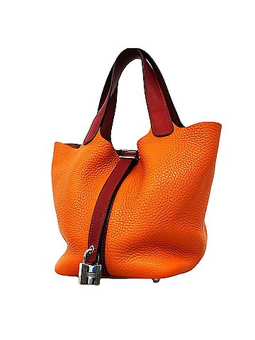 Hermès Hermes Picotin Lock Touch PM handbag, Taurillon Clemence Swift leather, Orange Rouge Grenat, X stamp, Ladies'. (view 1)