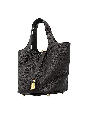 Hermès Hermes Picotin Lock PM handbag, Taurillon Clemence leather, Prenoir color, W stamp, women's. (view 1)