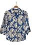 Ricordi (Puzzles) Floral Blue White Button-Down Shirt Size 9 - photo 1