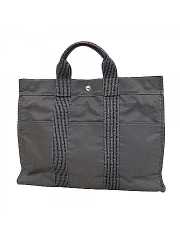 Hermès Hermes Herline MM Canvas Tote Bag, Gray, Men's & Women's (view 1)