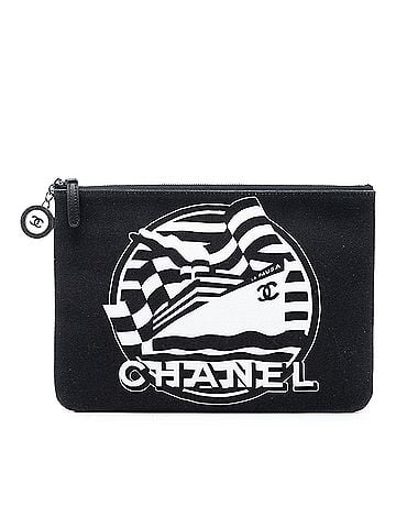 Chanel Medium Canvas La Pausa Zip O Case Clutch (view 1)