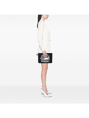 Chanel Medium Canvas La Pausa Zip O Case Clutch (view 2)