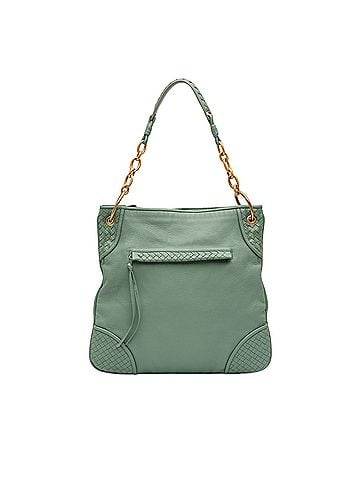 Bottega Veneta Intrecciato Trimmed Leather Shoulder Bag (view 1)