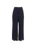 Oscar De La Renta 100% Silk Blue  Oscar De La Renta High-Waisted Wide-Leg Trousers in Navy Blue Silk Size 12 - photo 1