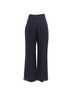 Oscar De La Renta 100% Silk Blue  Oscar De La Renta High-Waisted Wide-Leg Trousers in Navy Blue Silk Size 12 - photo 3