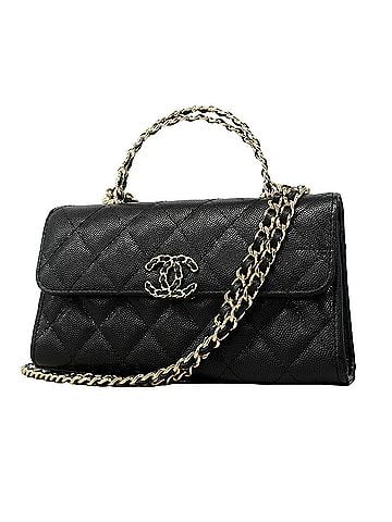 Chanel Chanel Matelassé Chain Shoulder Bag, Caviar Leather, Black/Champagne, 2-way Bag for Women (view 1)