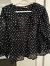 Gap Polka Dots Black White Blouse Size M - photo 4