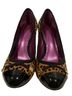 Coach 100% Calf Hair Animal Print Black Brown Heels Size 6 1/2 - photo 1