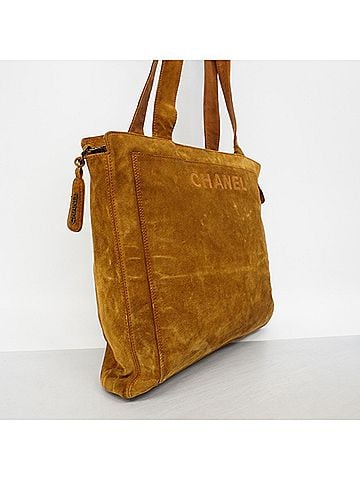 Chanel Chanel Suede Brown Tote Bag for Women (view 2)