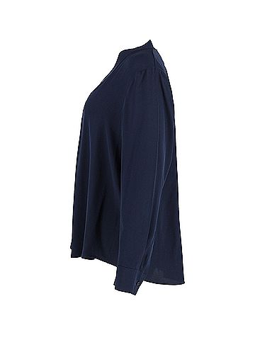 Diane von Furstenberg Diane Von Furstenberg Sanorah Pleated Blouse in Navy Blue Silk (view 2)