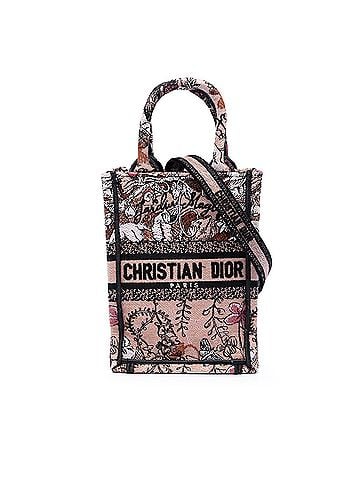 Dior Mini Embroidered Canvas Jardin Magique Vertical Book Tote (view 1)