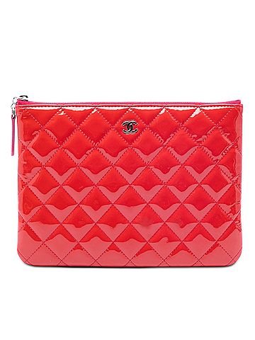Chanel Small Quilted Patent O Case Clutch (view 1)