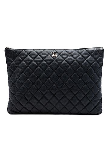 Chanel Large Quilted Caviar O Case Clutch (view 1)