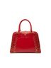 Prada 100% Leather Red Saffiano Vernice Pyramid Studded Frame Bag One size - photo 1