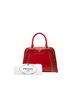 Prada 100% Leather Red Saffiano Vernice Pyramid Studded Frame Bag One size - photo 7