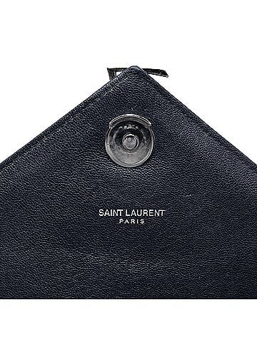 Saint Laurent Large Chevron Sheepskin Monogram College Satchel (view 2)