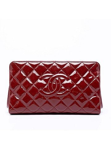 Chanel CC Quilted Patent Timeless Clutch (view 1)