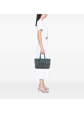 Bottega Veneta Medium Metallic Nappa Intrecciato Cesta Tote (view 2)
