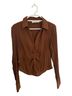 Astr Brown Button-Down Shirt Size M - photo 1